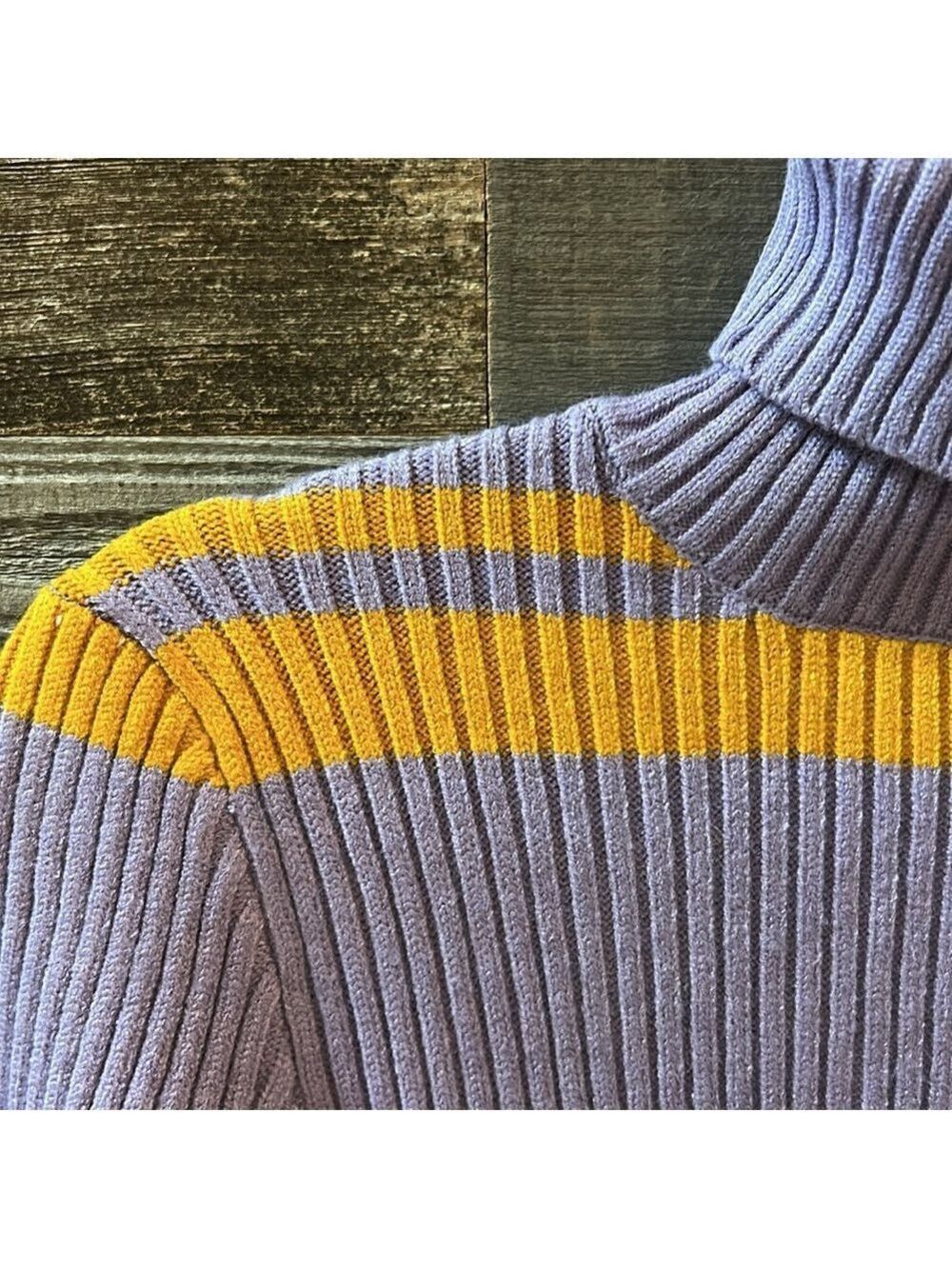 Moon River Julissa Lavender Stripe Turtleneck Sweater Side Slit Midi Dress NWT - Picture 9 of 11